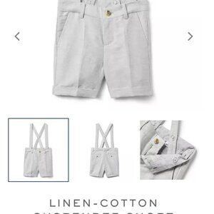 Janie and jack linen cotton suspender shorts